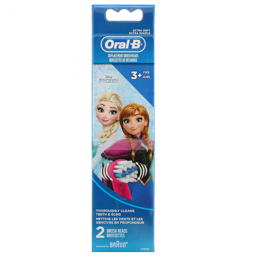 Oral-B, Kids, Frozen, сменные насадки-щетки, очень мягкие, для детей от 3 лет, 2 насадки-щетки #1