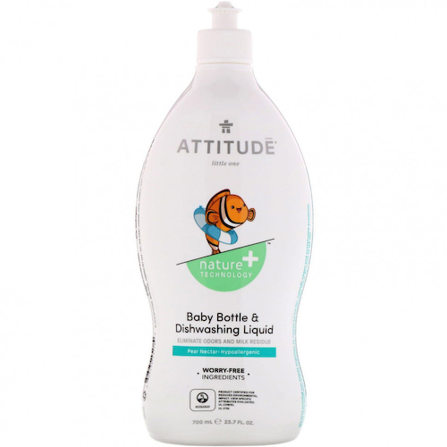 ATTITUDE, Little One, жидкость для мытья детских бутылочек и посуды, грушевый нектар, 700 мл (23,7 жидк. унции) #1