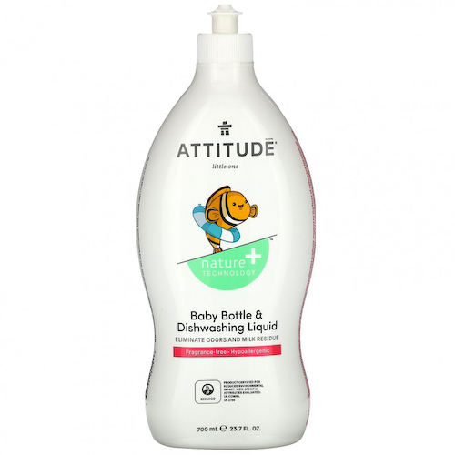 ATTITUDE, Жидкость для мытья бутылочек и детской посуды, без запаха, 700 мл #1