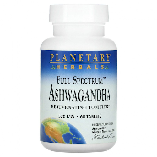 Planetary Herbals, Ашвагандха полного спектра действия, 570 мг, 60 таблеток #1