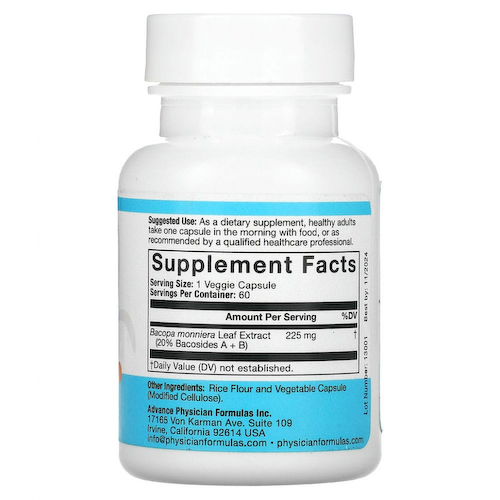 Advance Physician Formulas, Экстракт бакопа, 225 мг, 60 капсул #1