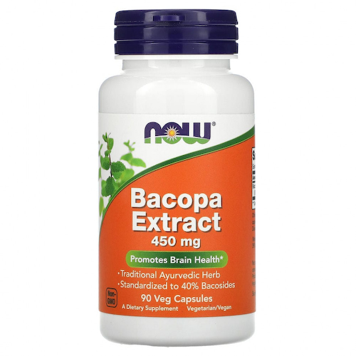 NOW Foods, экстракт бакопы, 450 мг, 90 вегетарианских капсул #1