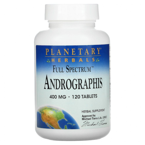 Planetary Herbals, Полный спектр, андрографис, 400 мг, 120 таблеток #1