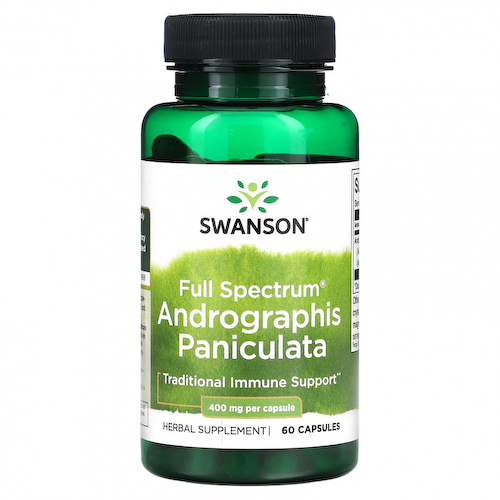 Swanson, Andrographis paniculata полного спектра, 400 мг, 60 капсул #1
