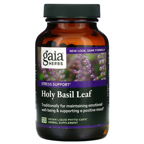 Gaia Herbs, лист базилика священного, 120 веганских капсул Liquid Phyto-Caps #1