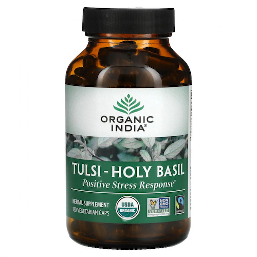 Organic India, тулси (базилик священный), 180 растительных капсул #1