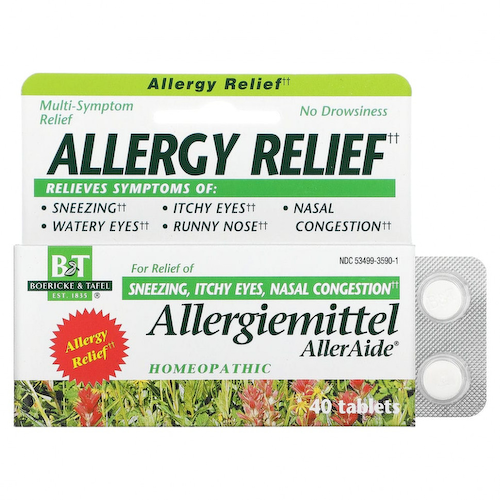 Boericke & Tafel, Противоаллергическое средство, Allergiemittel AllerAide, 40 таблеток #1