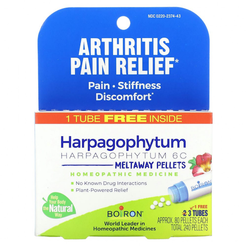 Boiron, Гранулы из гарпагофитума (Harpagophytum Meltaway), 3 тюбика, 80 гранул в каждом #1