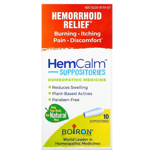 Boiron, HemCalm свечи, средство от геморроя, 10 суппозиториев #1