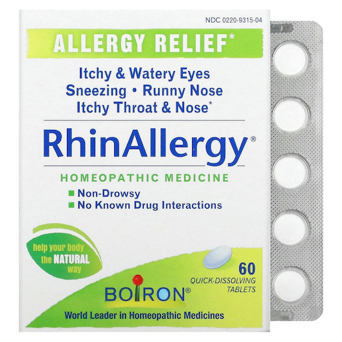 Boiron, RhinAllergy, средство от аллергии, 60 быстрорастворимых таблеток #1