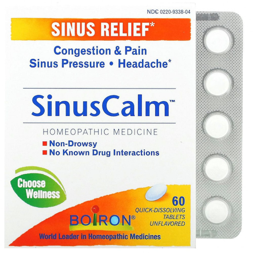 Boiron, SinusCalm, Sinus Relief, без добавок, 60 быстрорастворимых таблеток #1
