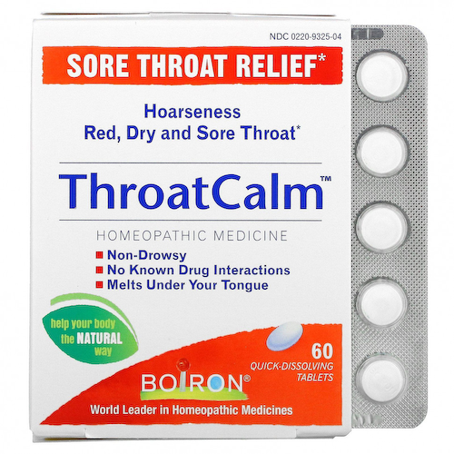 Boiron, ThroatCalm, 60 быстрорастворимых таблеток #1