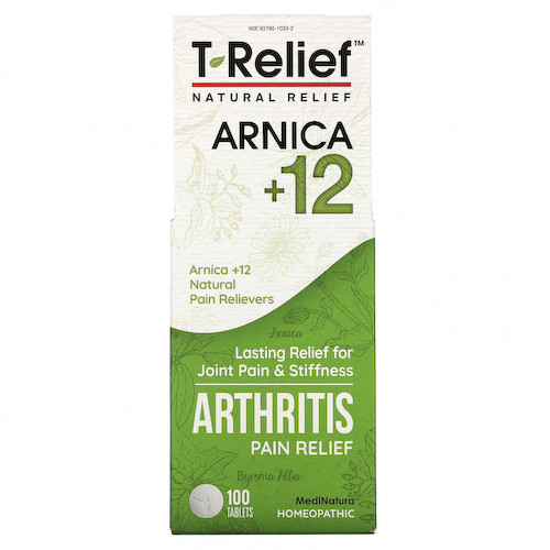 MediNatura, T-Relief, Арника +12, обезболивающее при артрите, 100 таблеток #1