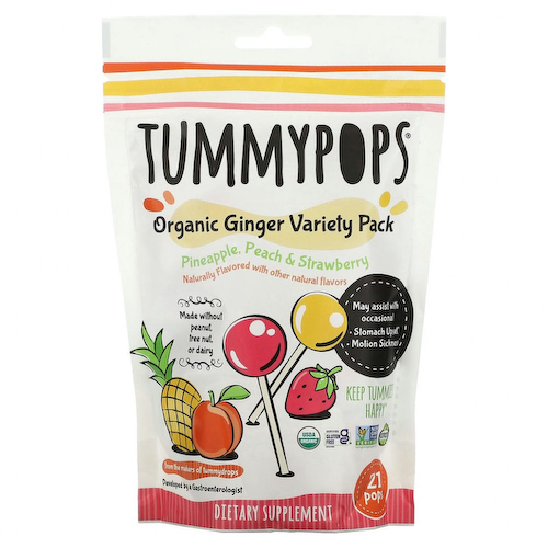 Tummydrops, Tummypops, органический имбирь, 21 шт. #1