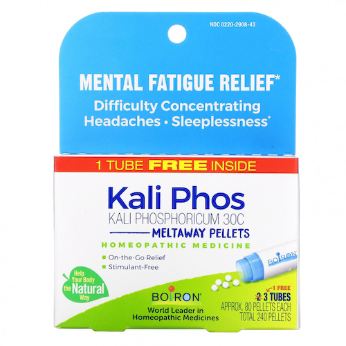 Boiron, Kali Phosphoricum, гранулы Meltaway, 30C, 3 тюбика, прибл. 80 гранул каждая #1