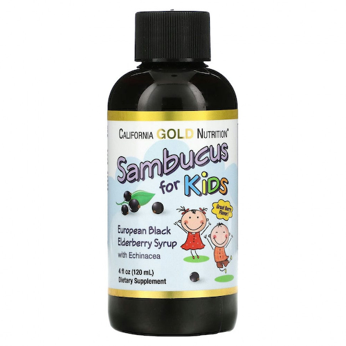 California Gold Nutrition, Бузина для детей, сироп из европейской черной бузины с эхинацеей, 4 жидких унции (120 мл) #1