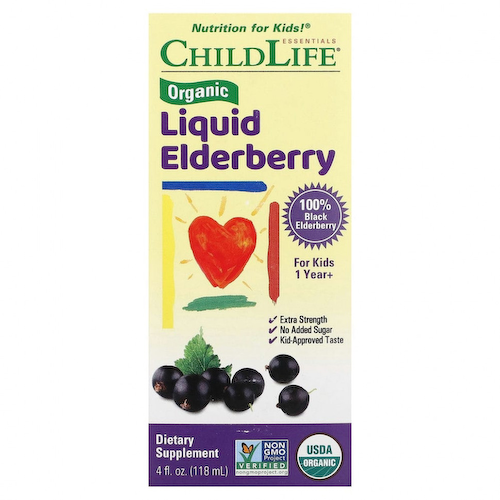ChildLife Essentials, Органическая жидкая бузина, от 1 года, 118 мл (4 жидк. Унции) #1