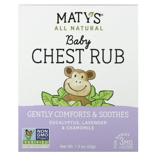 Maty's, Средство для массажа груди, эвкалипт, лаванда и ромашка, для детей от 3 месяцев, 43 г (1,5 унции) #1