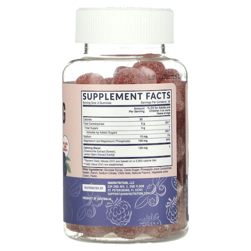 MAV Nutrition, Успокаивающие жевательные мармеладки, для детей, ягодное ассорти, 60 жевательных таблеток #1