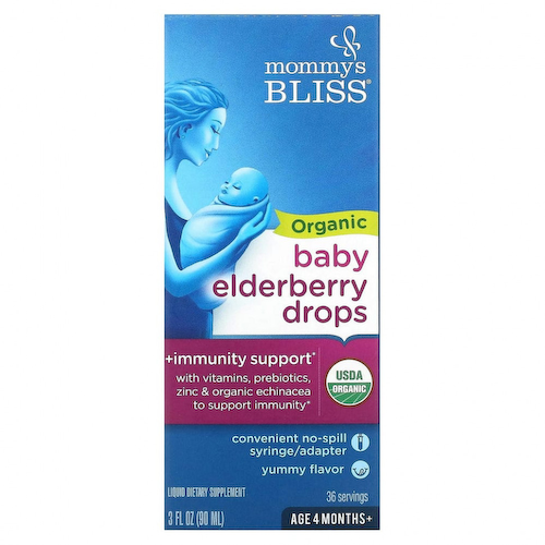 Mommy's Bliss, Органические капли бузины для младенцев, возраст от 4 месяцев, 3 жидких унции (90 мл) #1