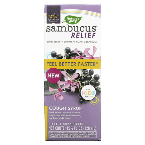 Nature's Way, Sambucus Relief, сироп от кашля, для детей от 1 года, с бузиной, 120 мл (4 жидк. Унции) #1