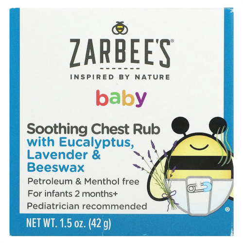 Zarbee's, Детская успокаивающая мазь для растирания грудной клетки с эвкалиптом, лавандой и пчелиным воском, 42 г (1,5 унции) #1