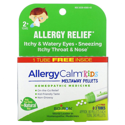 Boiron, AllergyCalm Kids, для детей от 2 лет, 3 тюбика, 80 гранул в каждом #1