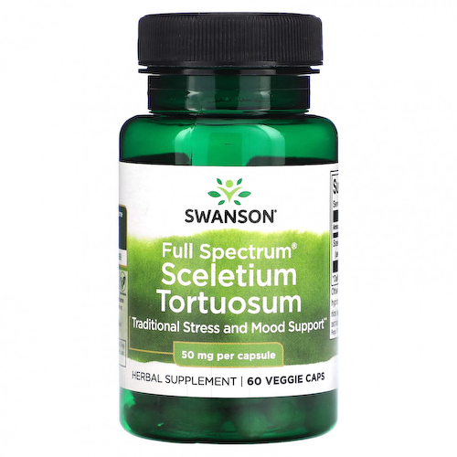 Swanson, Sceletium Tortuosum полного спектра, 50 мг, 60 растительных капсул #1