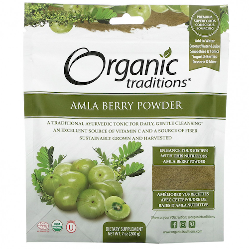 Organic Traditions, Порошок ягод амлы, 7 унций (200 г) #1