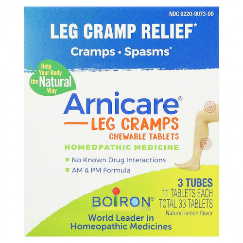 Boiron, Arnicare Leg Cramps, облегчение судороги ног, 3 тюбика, 11 жевательных таблеток в тюбике #1