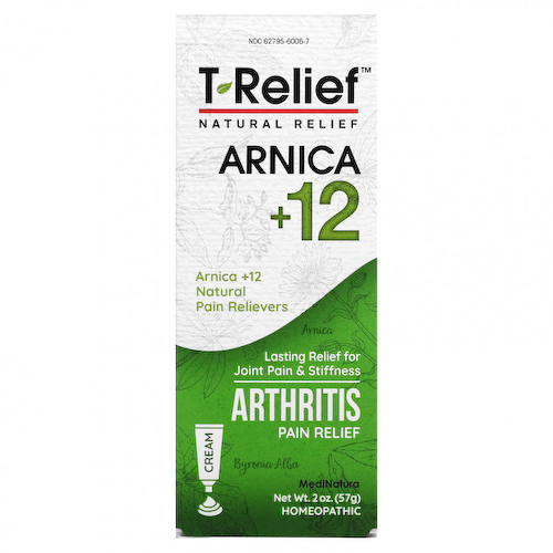 MediNatura, T-Relief, Арника +12, обезболивающий крем при артрите, 57 г (2 унции) #1