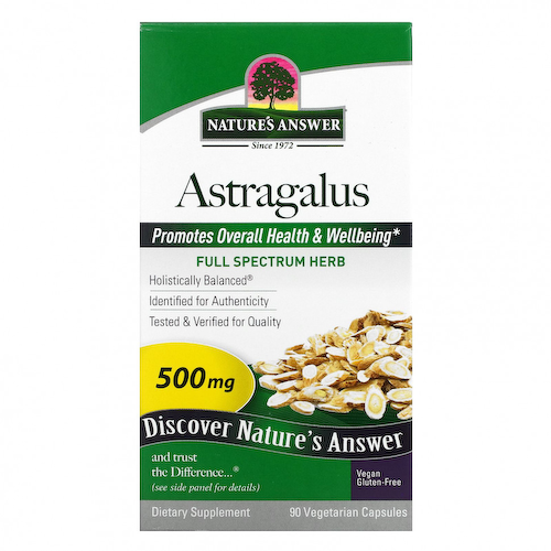 Nature's Answer, астрагал, 500 мг, 90 вегетарианских капсул #1