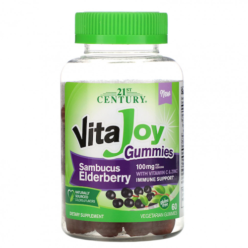 21st Century, VitaJoy Gummies, со вкусом бузины, 60 вегетарианских жевательных мармеладок #1