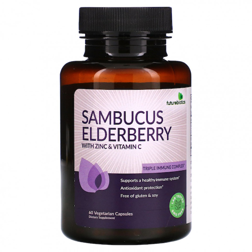 FutureBiotics, Бузина с цинком и витамином C, 60 вегетарианских капсул #1