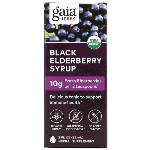 Gaia Herbs, Сироп из черной бузины, 89 мл (3 жидк. Унции) #1