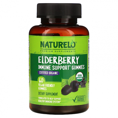 NATURELO, Бузина, жевательные мармеладки для поддержки иммунитета, 60 веганских жевательных таблеток #1