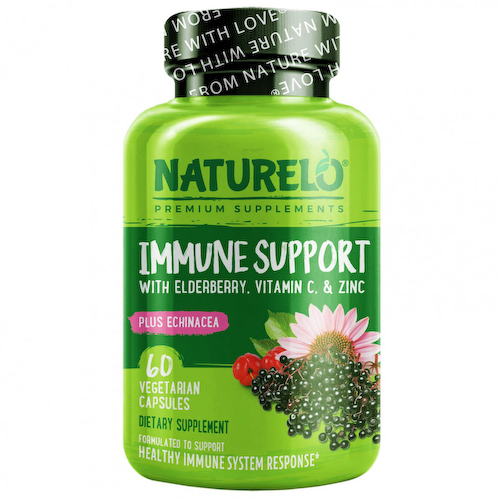 NATURELO, Поддержка иммунитета с бузиной, витамином С, цинком и эхинацеей, 60 вегетарианских капсул #1