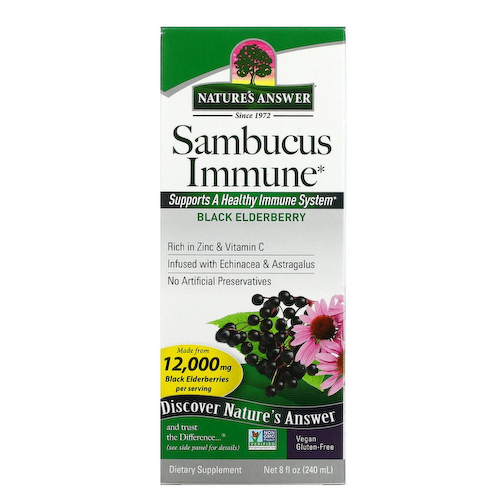 Nature's Answer, Sambucus Immune, черная бузина, 12 000 мг, 240 мл (8 жидк. унций) #1