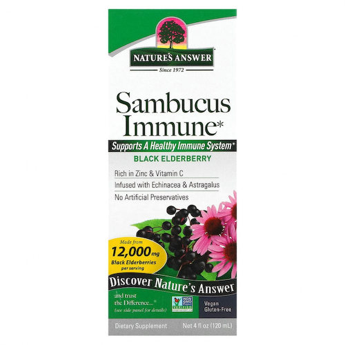 Nature's Answer, Sambucus Immune, настой эхинацеи и астрагала, 12 000 мг, 120 мл (4 жидких унции) #1