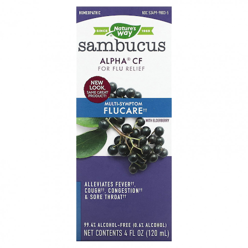 Nature's Way, Sambucus, Alpha CF, мультисимптомное средство от Flucare, с бузиной, 120 мл (4 жидк. Унции) #1