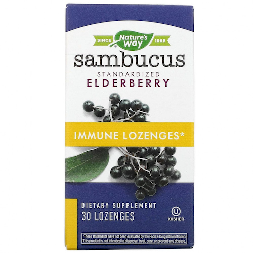 Nature's Way, Sambucus Immune, бузина, стандартизированный экстракт, 30 пастилок #1