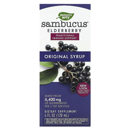 Nature's Way, Sambucus, стандартизированный экстракт бузины, оригинальный сироп, 120 мл (4 жидк. унции) #1