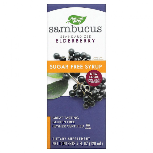 Nature's Way, Sambucus, стандартизированный экстракт бузины, сироп без сахара, 120 мл (4 жидк. унции) #1
