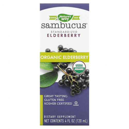 Nature's Way, Sambucus, стандартизированный экстракт бузины, органический сироп, 120 мл (4 жидк. унции) #1