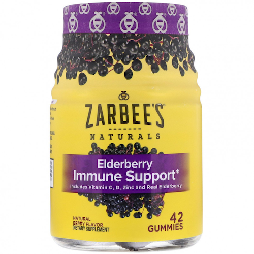 Zarbee's, Бузина для укрепления иммунитета, натуральный ягодный вкус, 42 жевательные таблетки #1