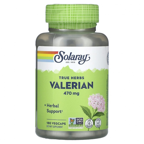 Solaray, True Herbs, валериана, 470 мг, 180 растительных капсул #1