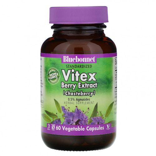 Bluebonnet Nutrition, Экстракт ягод витекса, 60 растительных капсул #1