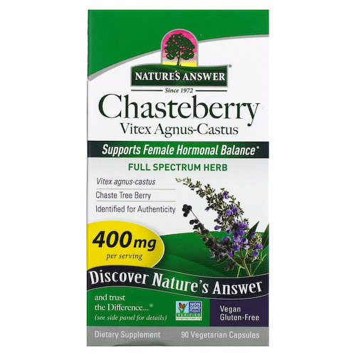 Nature's Answer, Chasteberry, Vitex Agnus-Castus, 400 мг, 90 вегетарианских капсул #1