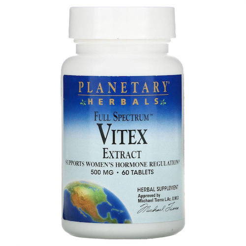 Planetary Herbals, Полный спектр, экстракт витекса, 500 мг, 60 таблеток #1