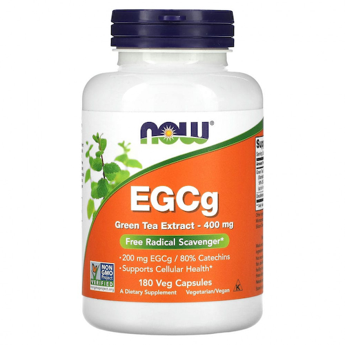 NOW Foods, EGCg, экстракт зеленого чая, 400 мг, 180 растительных капсул #1